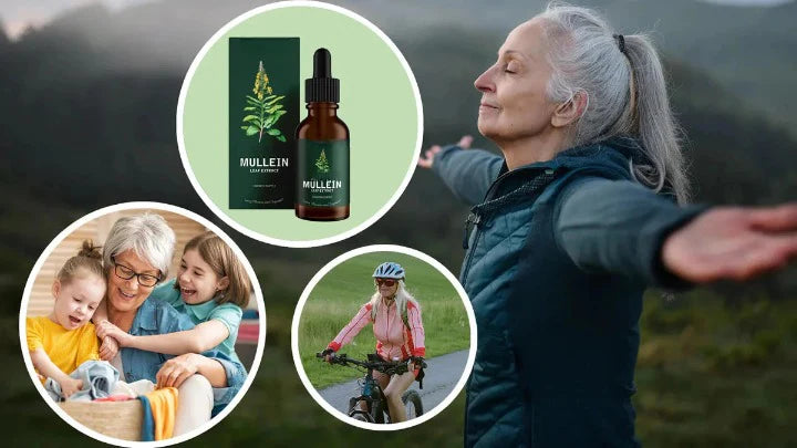 Mullein Drops Breathe Ease Lung Vitality Elixir, Mullein Leaf Liquid Extract Supplement, Vegetarian Healthy Lifestyle