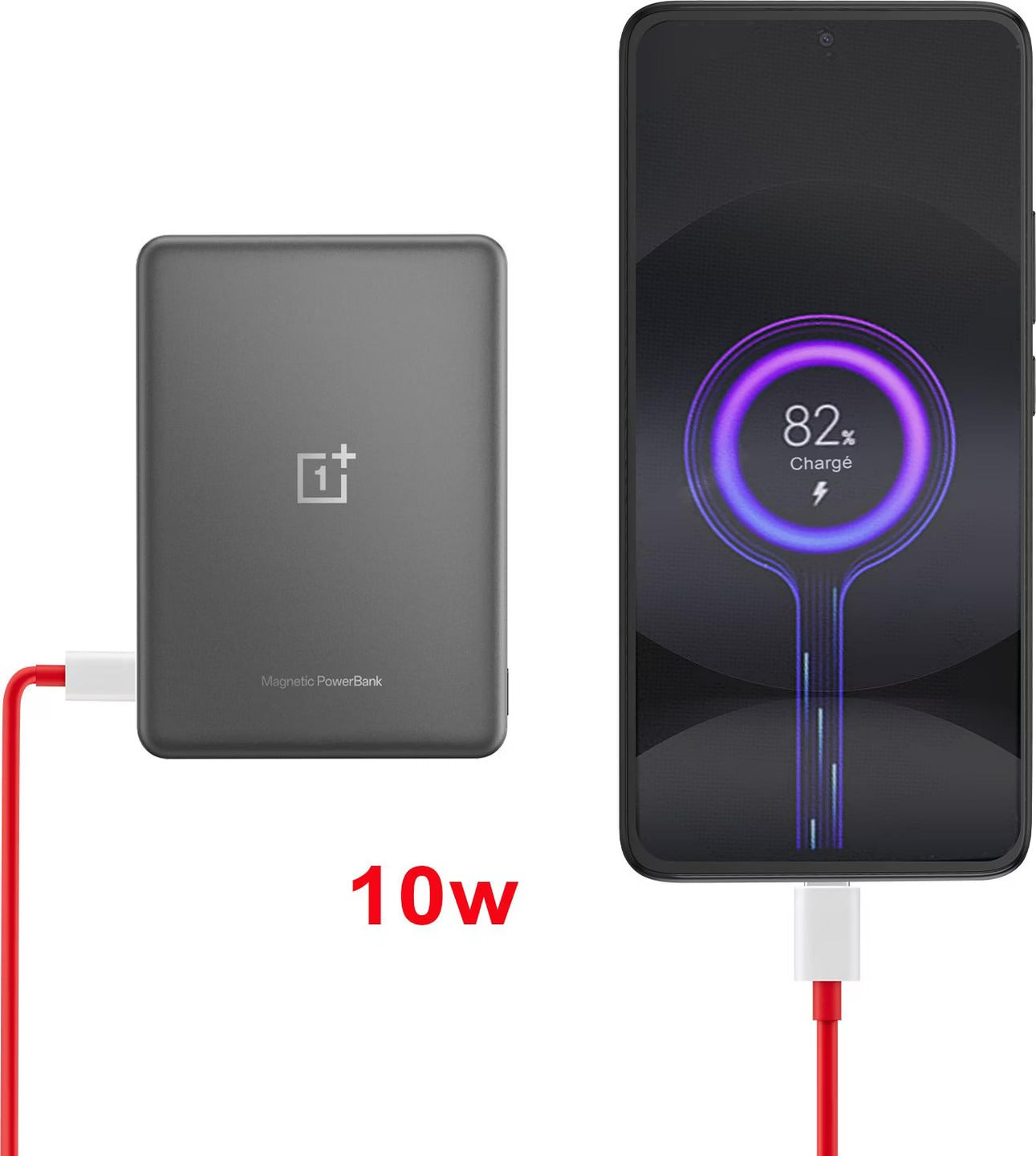 plus Magnetic Power Bank 5000mAh Energy Ultra-Fine External Battery with QI Wireless Charging