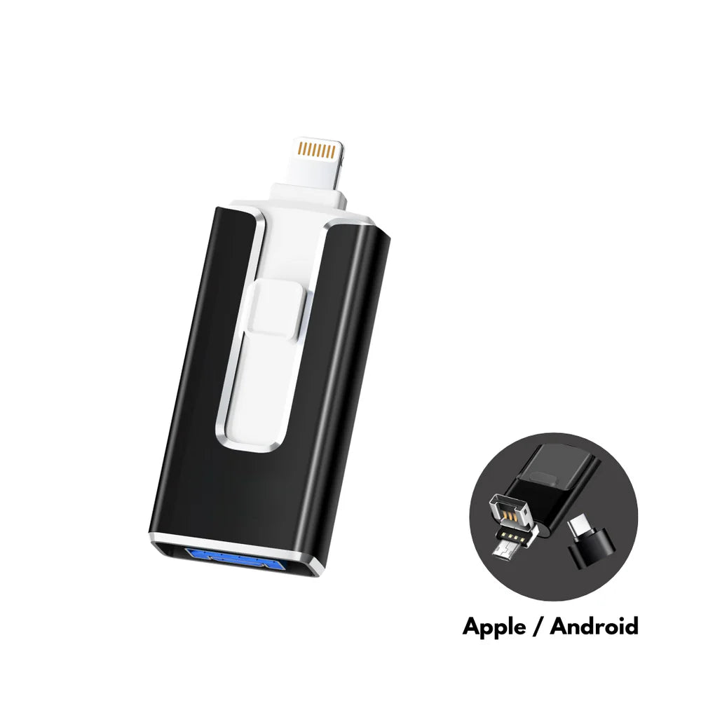 Portable Storage Compact USB C & Lighting - Port Flash Drive