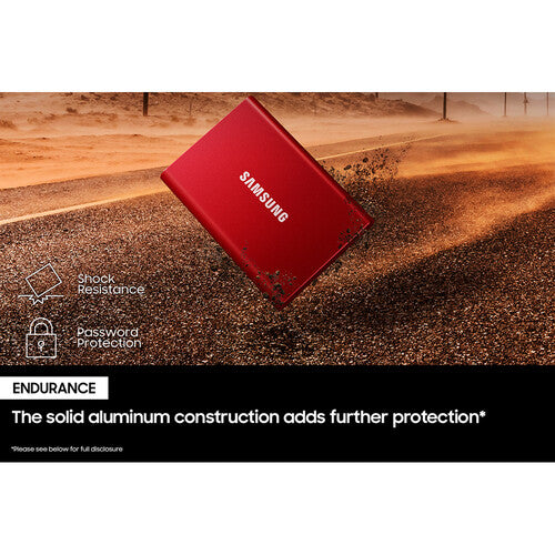 Samsung Portable SSD T7 Portable SSD  1TB - Up to 1050 MB/s - USB 3.2 Gen 2 External Solid State Drive,