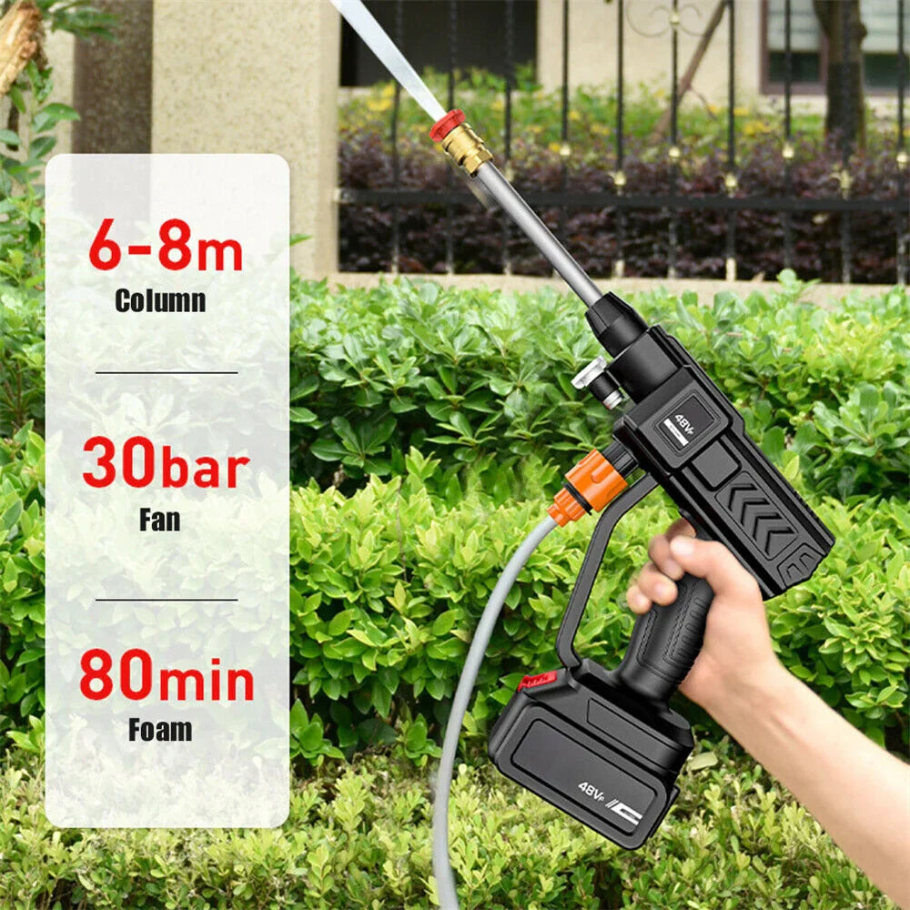 High Pressure Car Washer, Water Sprayer, 200mAh Battery Foam Generator, Home Car Washing Machine, 20000W, 50Bar
