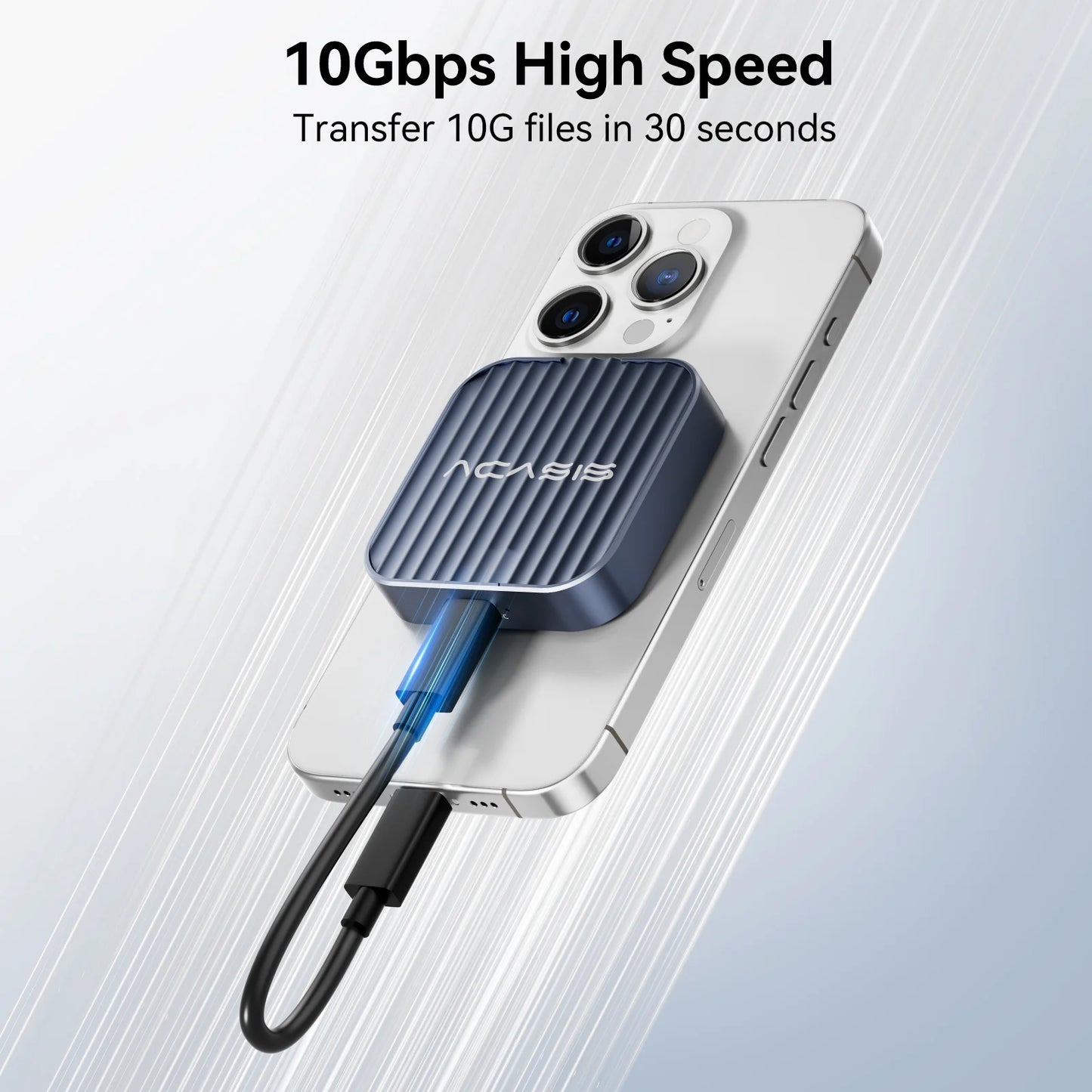 Acaxis USB Type C Magnetic SSD Enclosure SSD Compatible for All iPhone Models