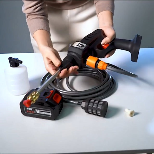 High Pressure Car Washer, Water Sprayer, 200mAh Battery Foam Generator, Home Car Washing Machine, 20000W, 50Bar