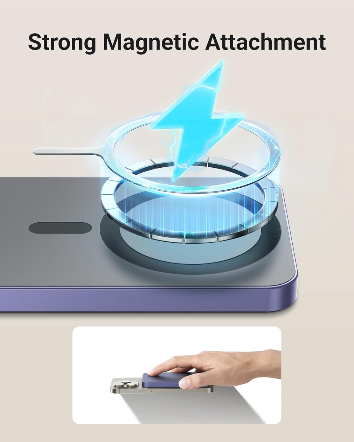 X-Cool Magnetic Phone Charger, 10000 mAh Ultra-Slim Magnetic Power Bank, Magnetic Portable Charger with USB-C Cable