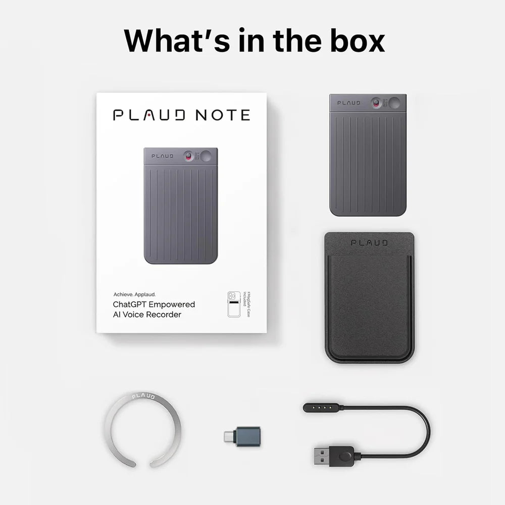 AI Voice Recorder NOTE Ploud , Voice Recorder w/Case, App Control, Audio Recorder with Transcribe & Summarize Empowered by Chat GPT