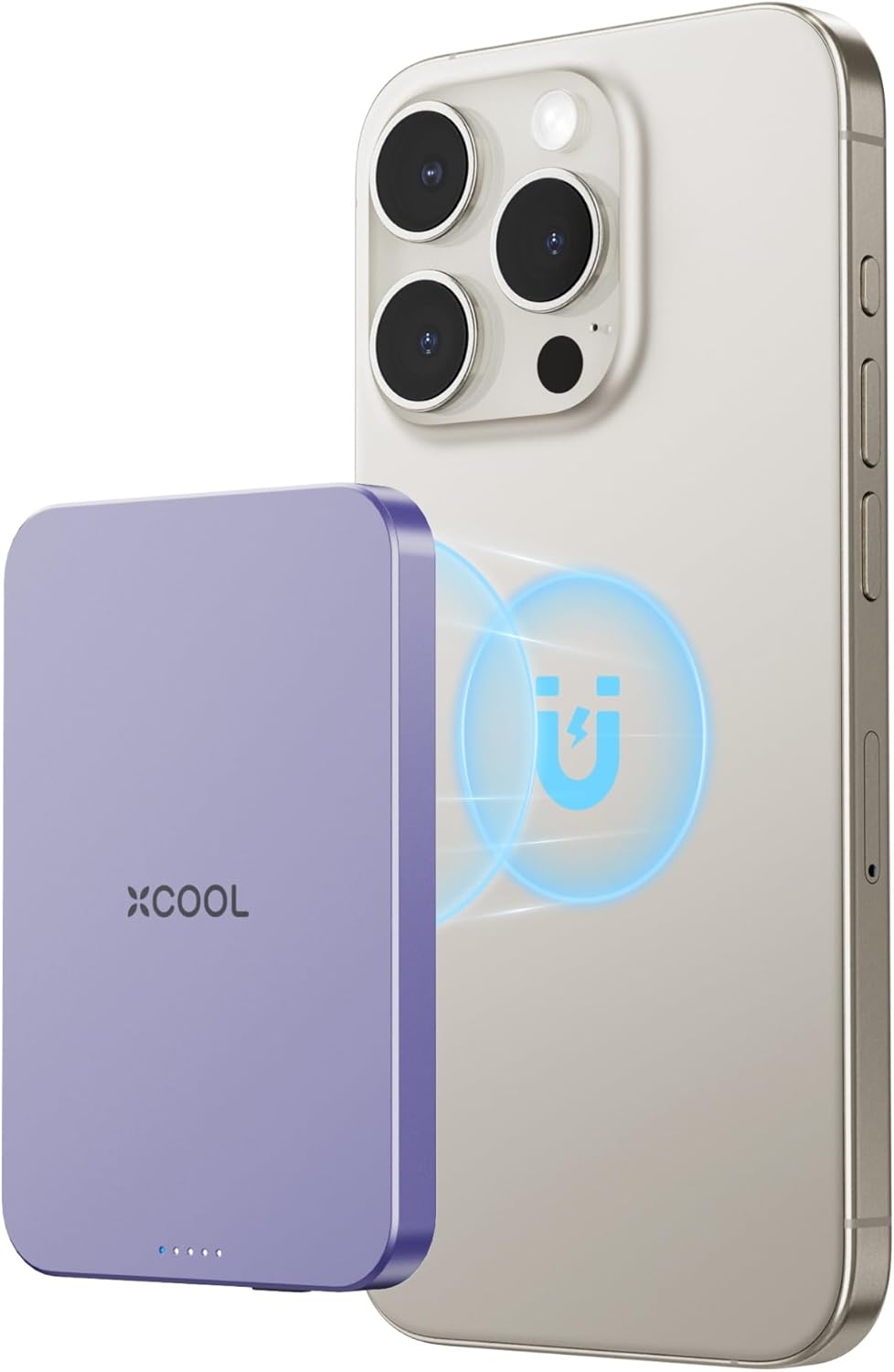 X-Cool Magnetic Phone Charger, 10000 mAh Ultra-Slim Magnetic Power Bank, Magnetic Portable Charger with USB-C Cable