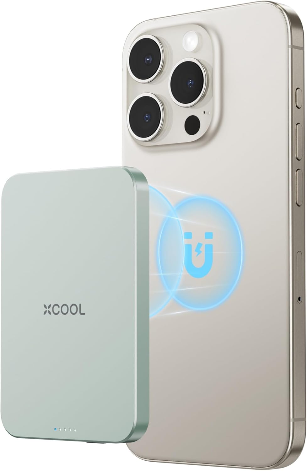 X-Cool Magnetic Phone Charger, 10000 mAh Ultra-Slim Magnetic Power Bank, Magnetic Portable Charger with USB-C Cable