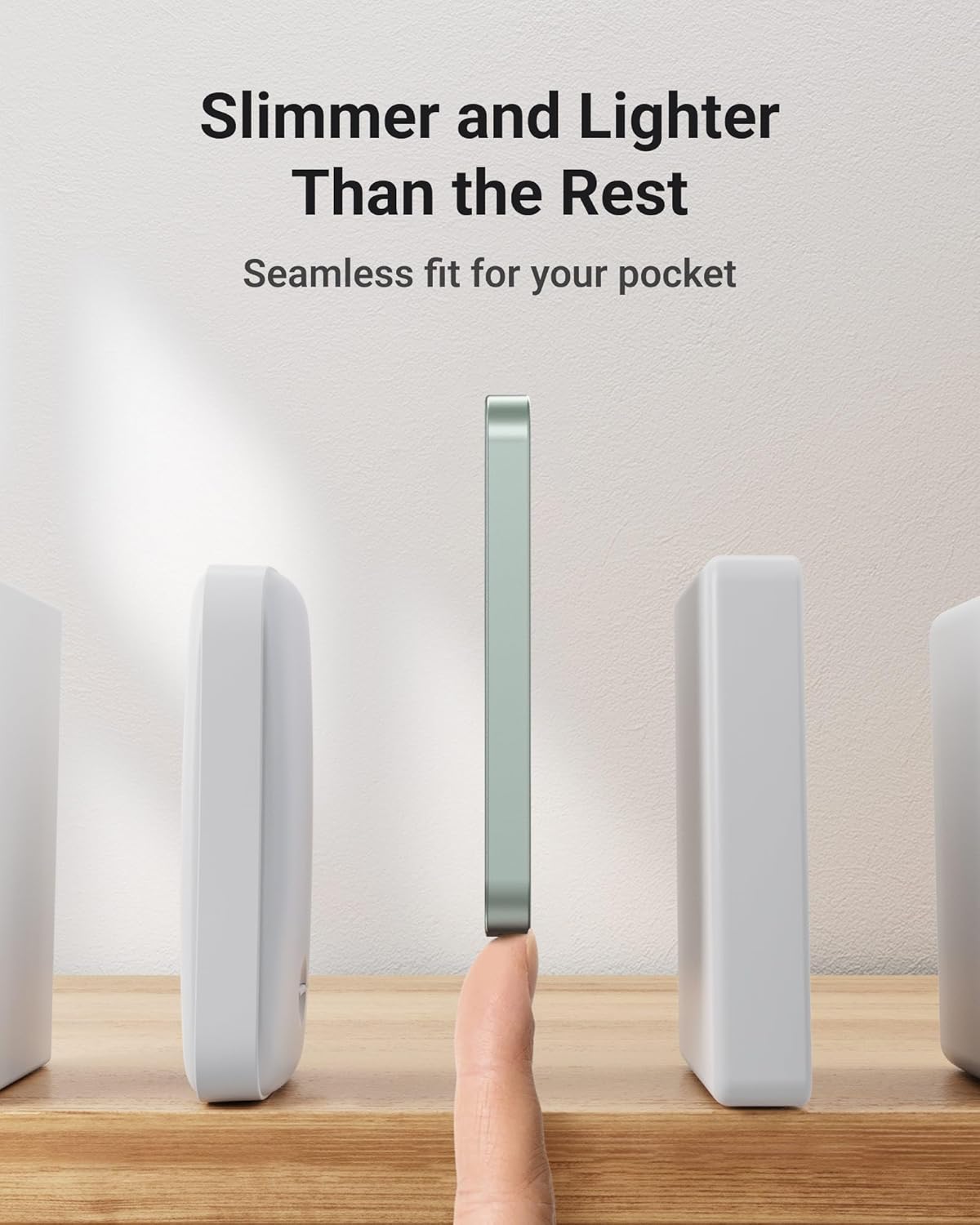 X-Cool Magnetic Phone Charger, 10000 mAh Ultra-Slim Magnetic Power Bank, Magnetic Portable Charger with USB-C Cable