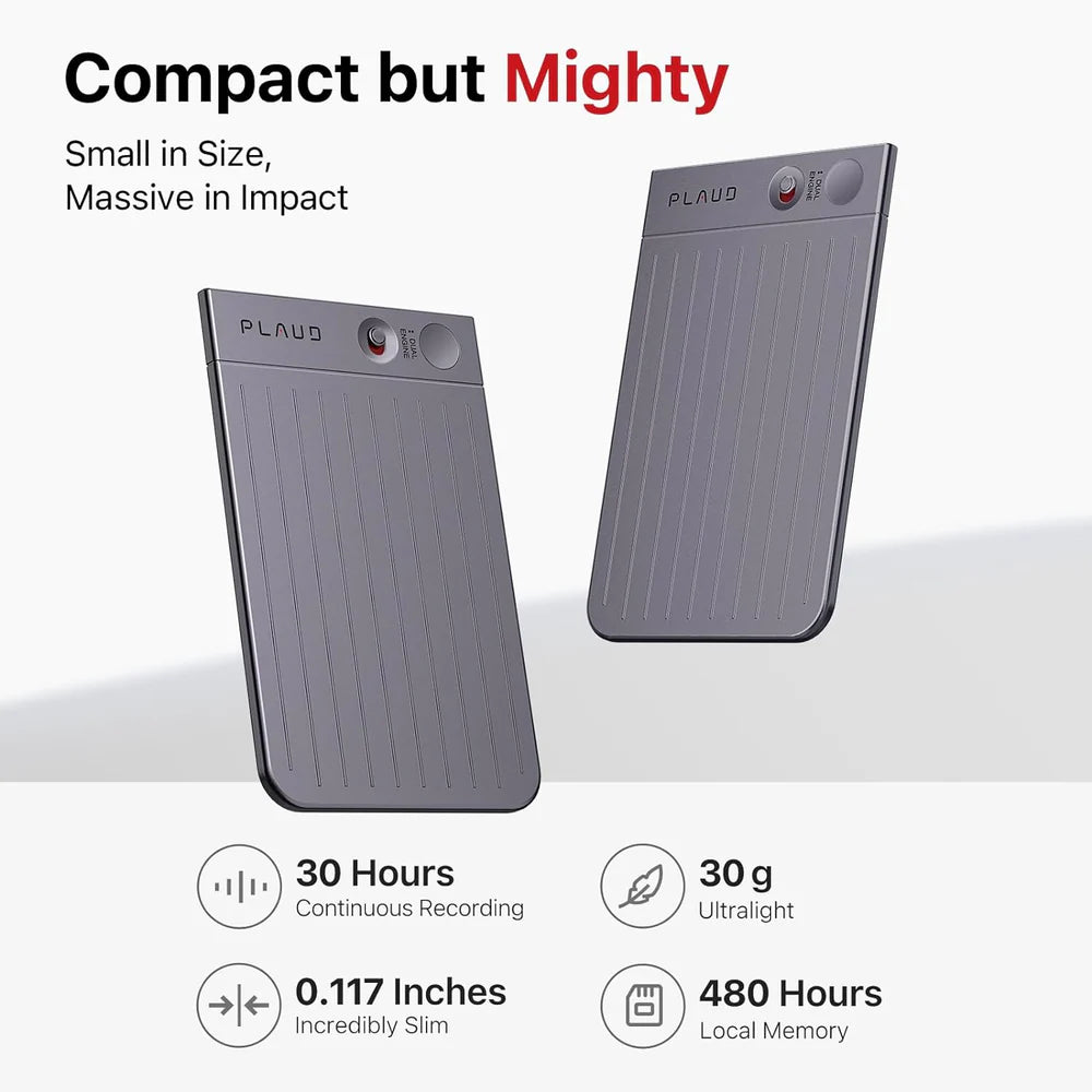 AI Voice Recorder NOTE Ploud , Voice Recorder w/Case, App Control, Audio Recorder with Transcribe & Summarize Empowered by Chat GPT