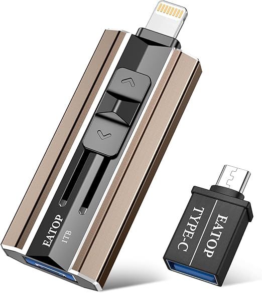 Portable Storage Compact USB C & Lighting - Port Flash Drive