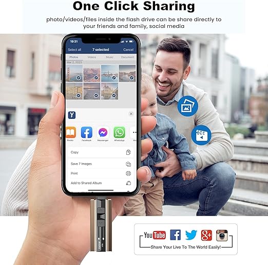 Portable Storage Compact USB C & Lighting - Port Flash Drive