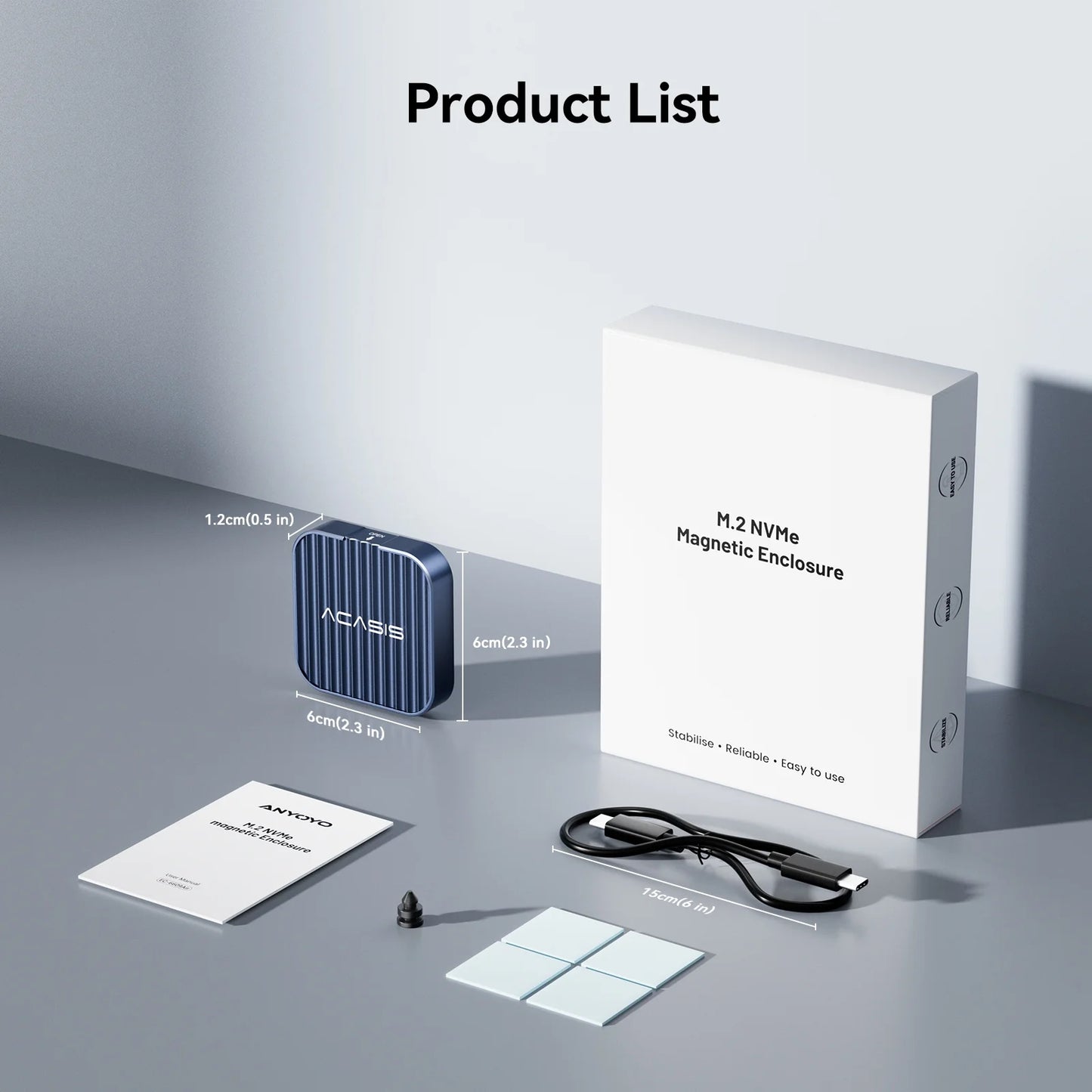 Acaxis USB Type C Magnetic SSD Enclosure SSD Compatible for All iPhone Models