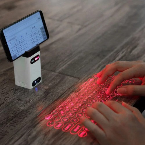 Mini Portable Wireless Projection Bluetooth Laser Keyboard with 1000MAH Power Bank