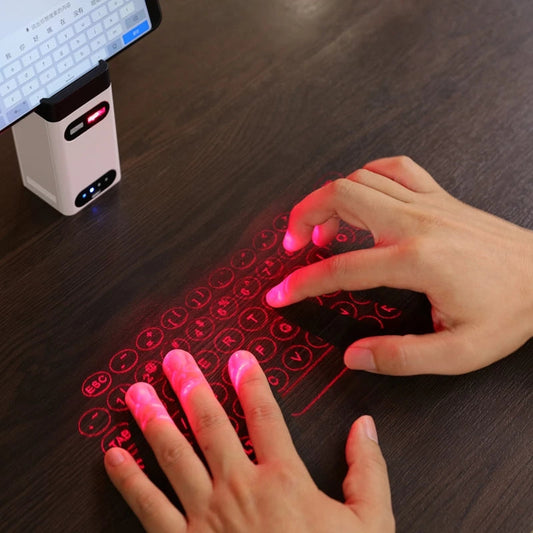 Mini Portable Wireless Projection Bluetooth Laser Keyboard with 1000MAH Power Bank